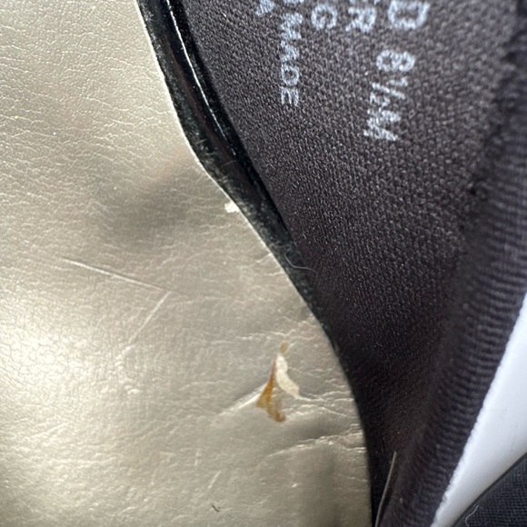 Anne Kline SZ 8.5M Slingback buckle Patent Leather Wedge Black Peep Open Toe - Picture 4 of 12